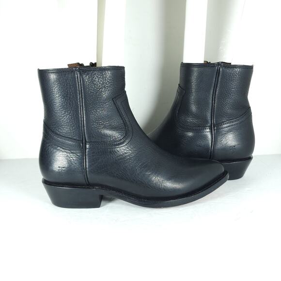 Frye Women's Ray Seam US8B Black Leather InSide Zip Ankle Booties Boots - Picture 8 of 16